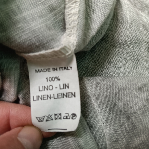 Oizini Sz S Lagenlook Minimalist Linen Made In Italy Gray Asymmetrical Top - Picture 5 of 7